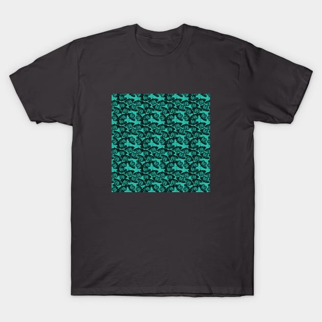 Monarch Migration- teal T-Shirt by NickiPostsStuff